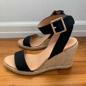 LOFT Buckle Espadrille Wedges
